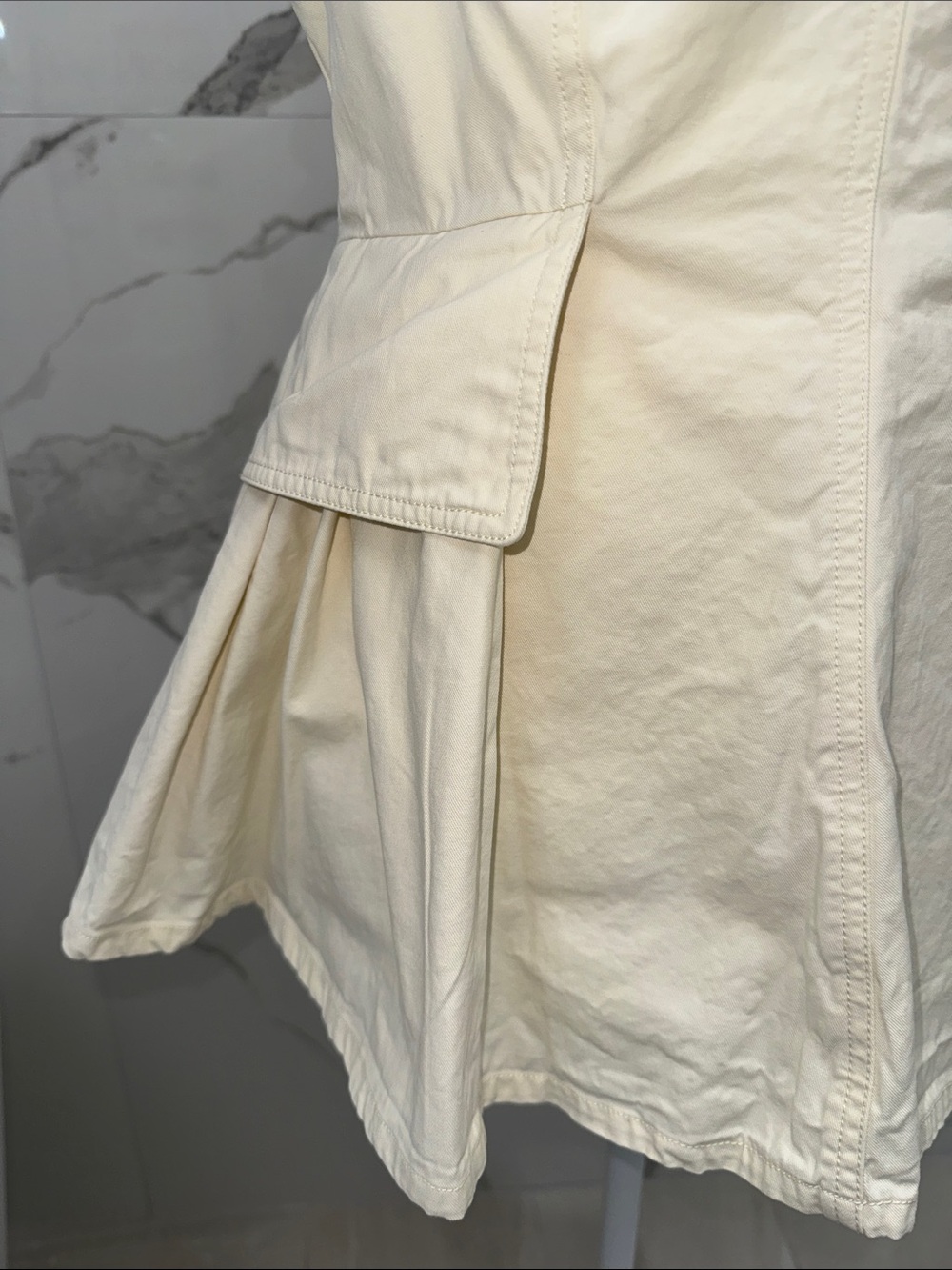 Anthropologie Mare Mare Sleeveless Top Cream Peplum Structured - Picture 4 of 12